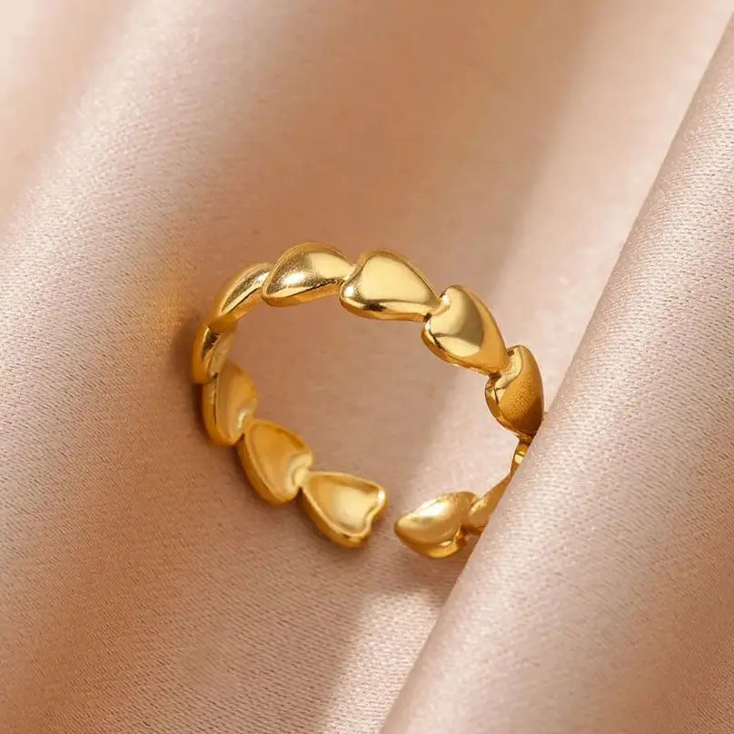 Adjustable Heart Rings For Women Gold and Silver Color