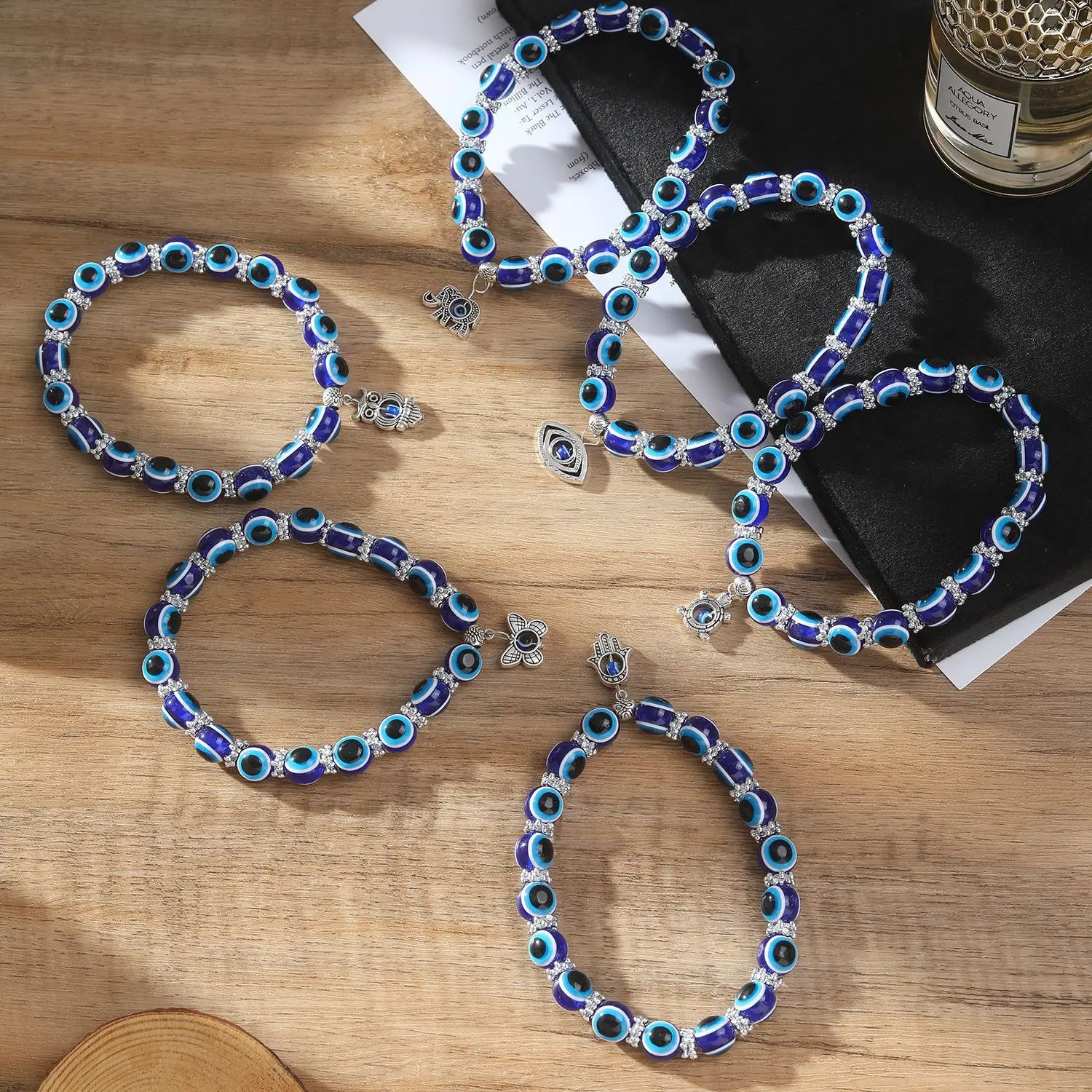 Classic Turkish Lucky Evil Eye Anklets For Women Blue Evil Eye Palm Butterfly