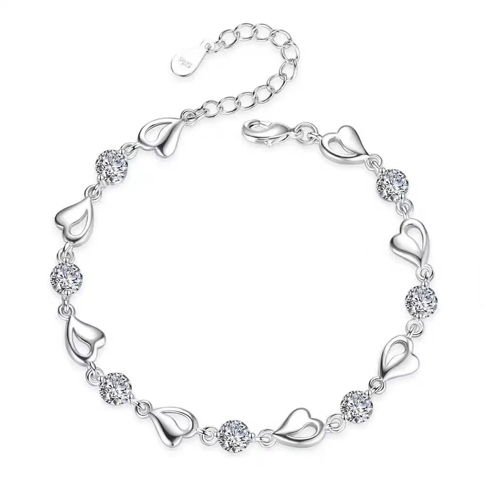 High Quality Retro Heart Bracelet -  Cubic Zirconia