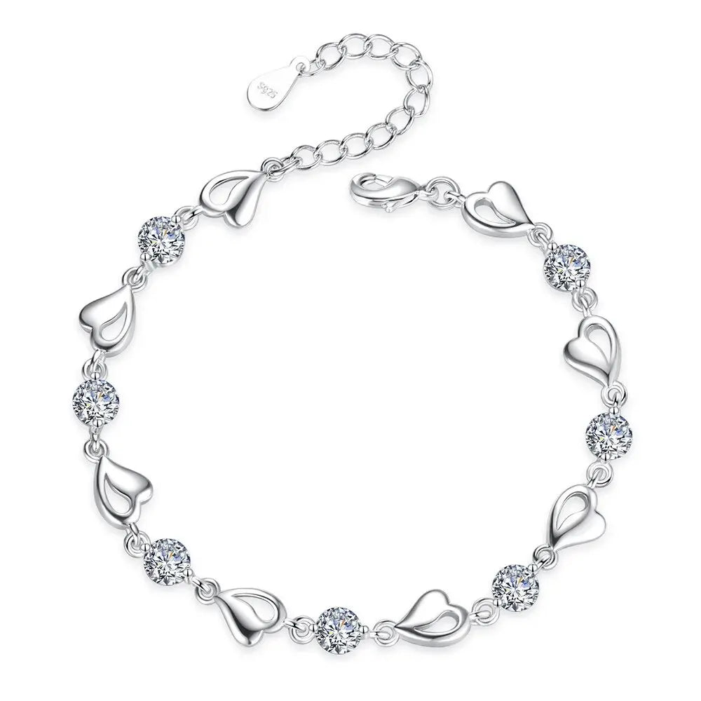 High Quality Retro Heart Bracelet -  Cubic Zirconia